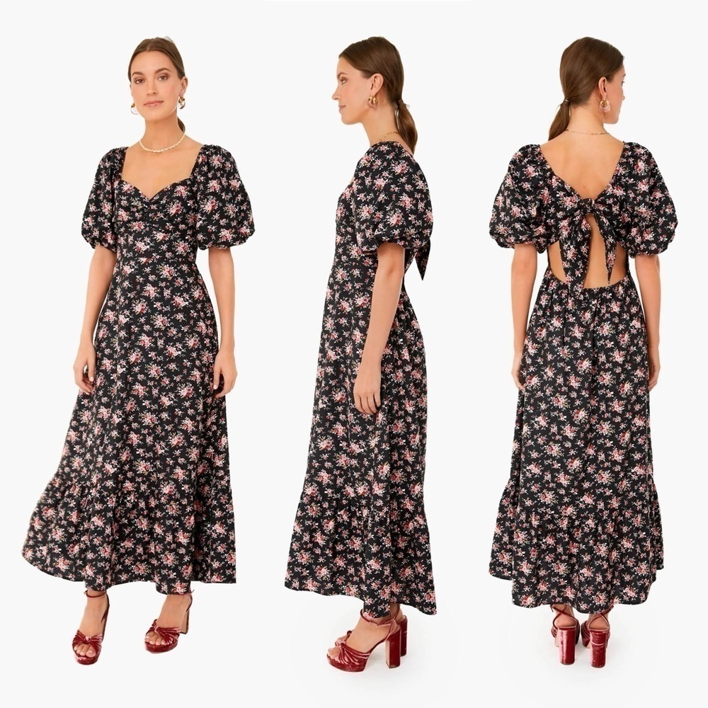 NEW Tuckernuck Black Floral Maxi Dress size XL